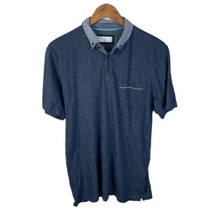 PO627 Mens Denim & Flower Ricky Singh Preppy Pocket Polo Shirt L
